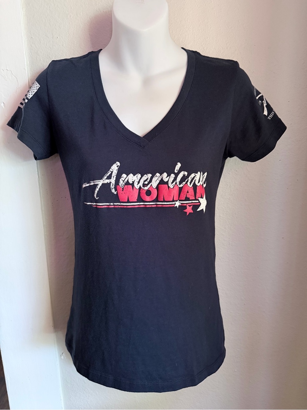 Grunt Style American Woman navy blue short sleeve T-shirt Medium